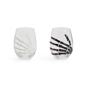 SKELETON HAND STEMLESS WINE GLASS