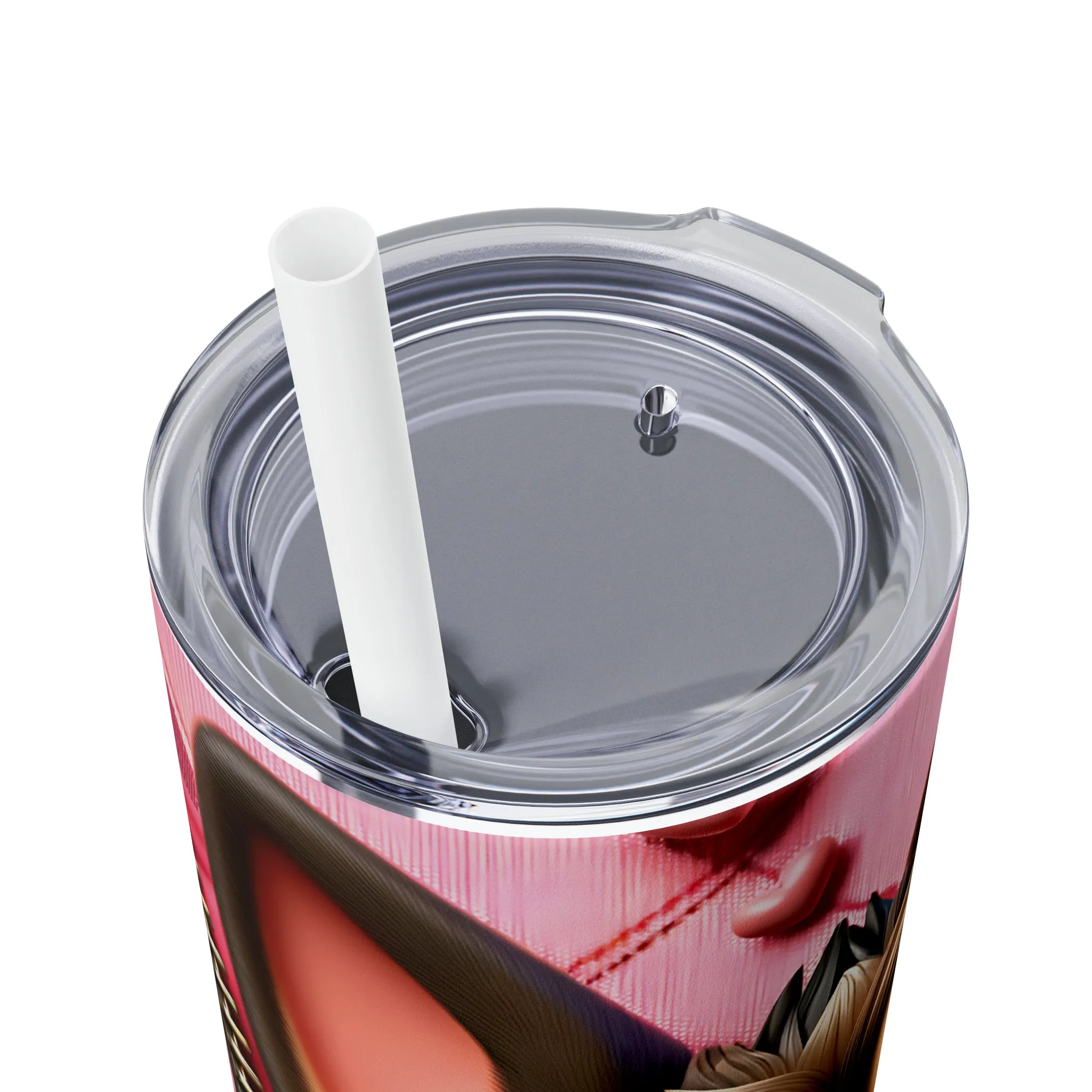 Skinny Tumbler with Straw, 20oz, Dog, Valentines Day, awd-1130
