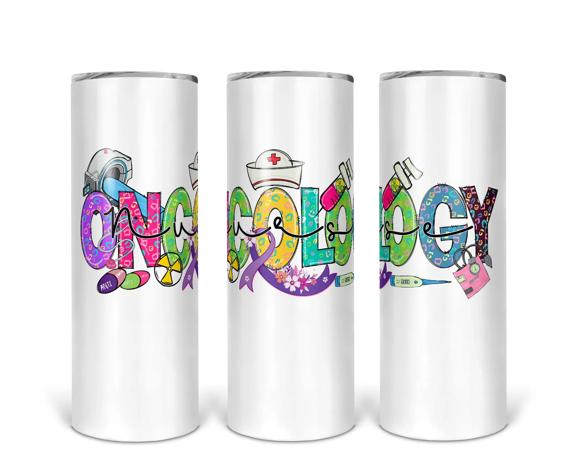 Skinny Tumbler with Straw, 20oz, Oncology