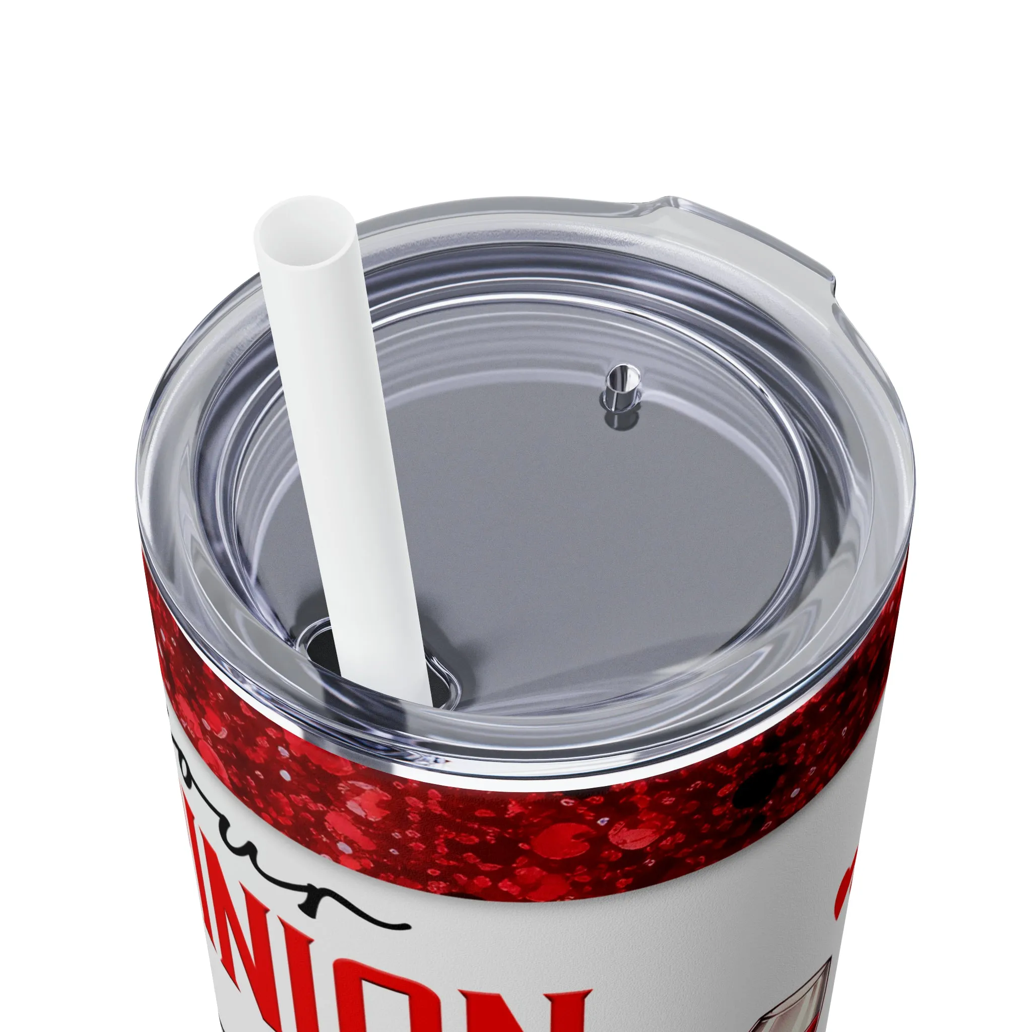 Skinny Tumbler with Straw, 20oz, Retro, Quote, Your Opinion Isn't In the Recipe