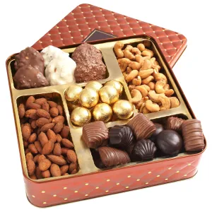 Snack Assortment Gift Basket- Candy and Nuts Gift Tin