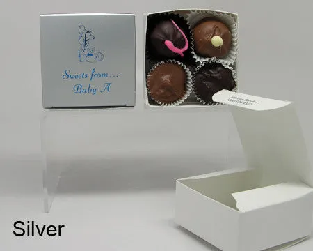 Square personalized favor box, empty