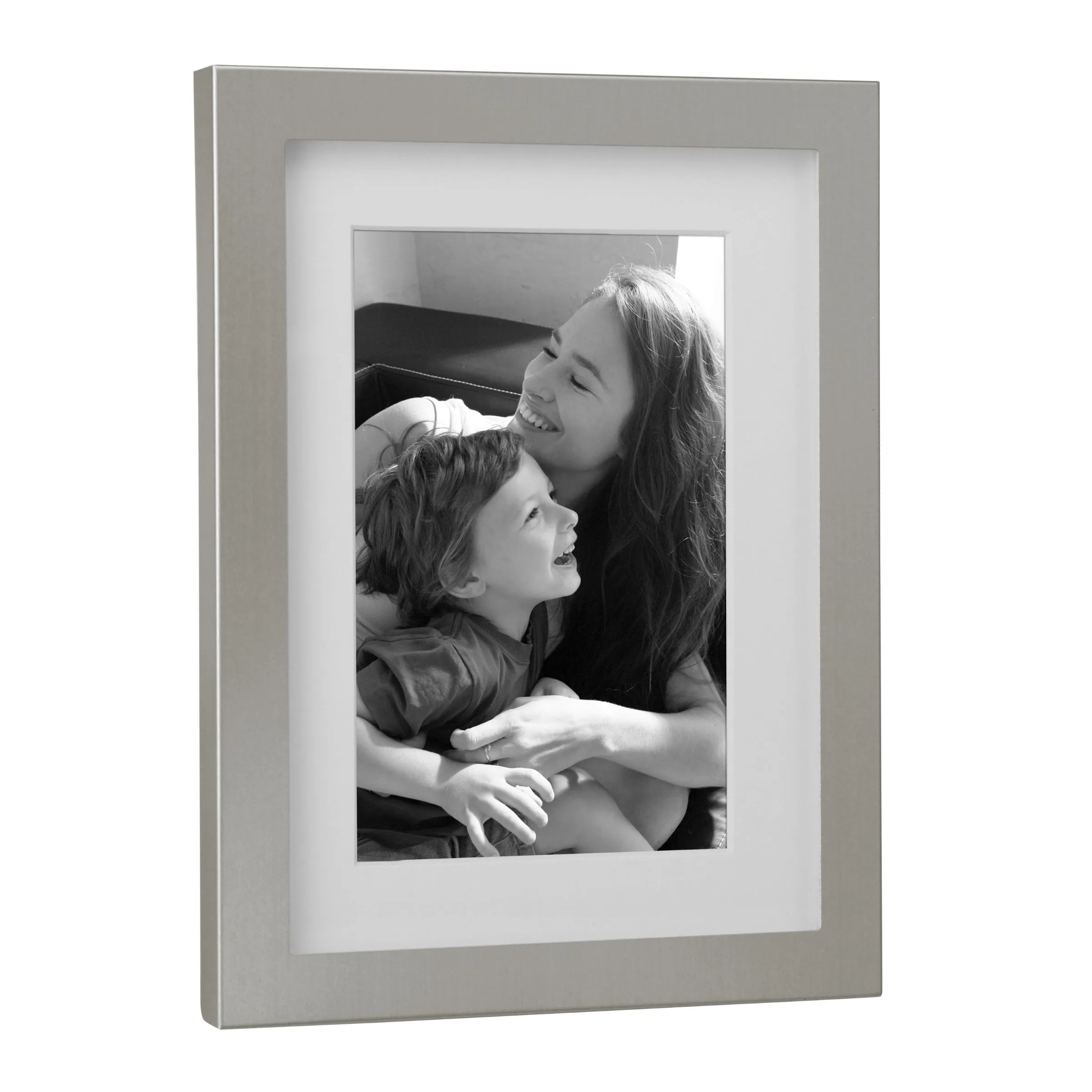 Stamped Matte Silver 5 Piece Gallery Photo Frame Set (WS)