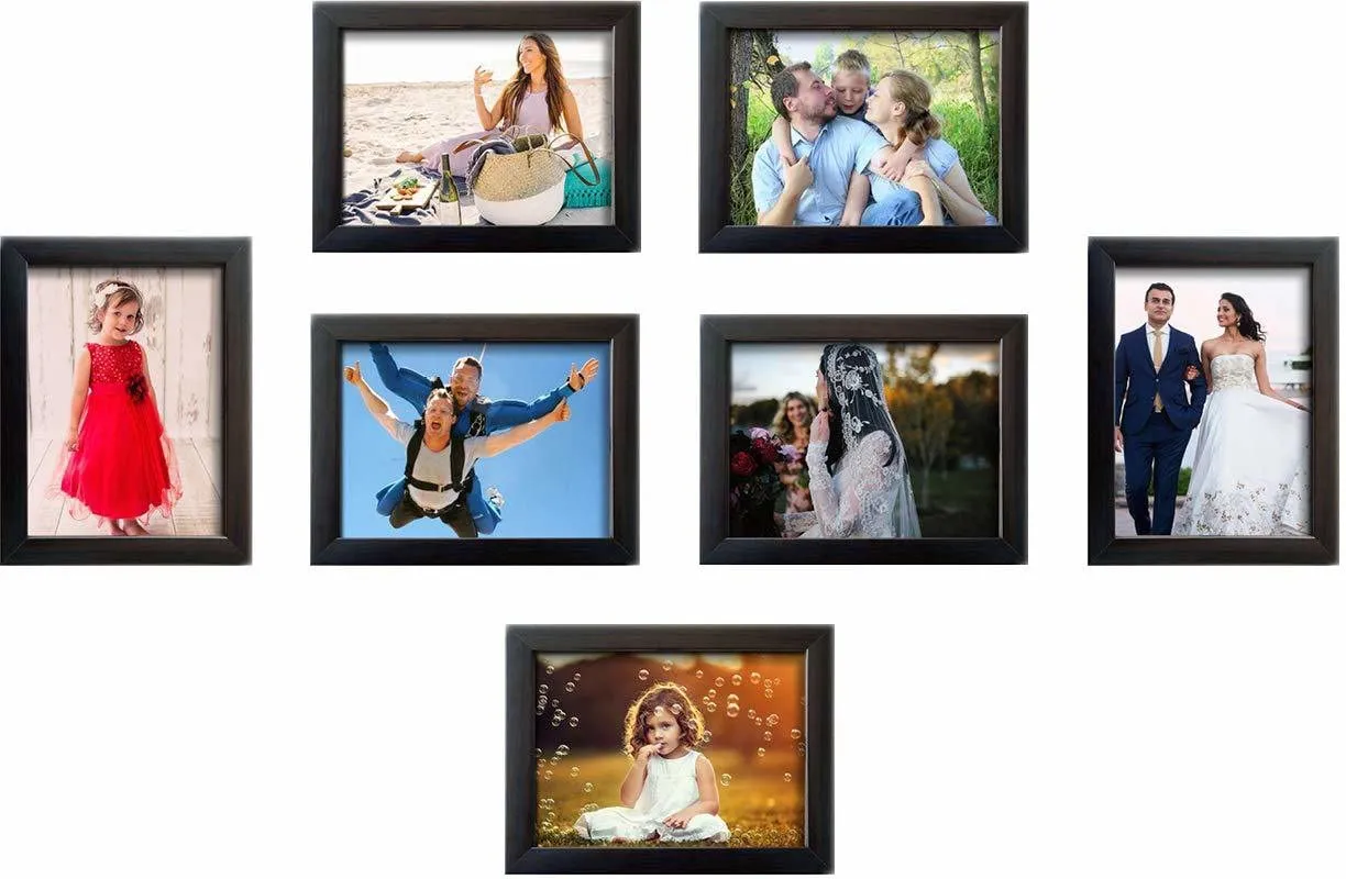 Stuthi Arts Wood Personalized, Customized Gift Best Friends Reel Photo Collage gift for Friends, BFF with Frame, Birthday Gift,Anniversary Gift Wall (Black, 7 Photo(s), 7x5-7)