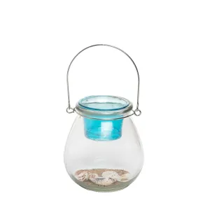 Teal Floating Tealight with Sand & Shells