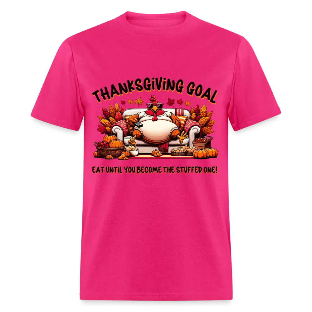 Thanksgiving Goal Stuff Turkey on Couch T-Shirt