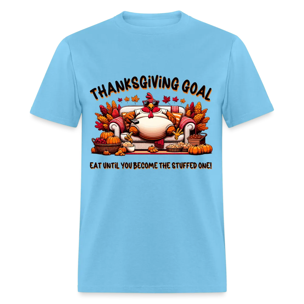 Thanksgiving Goal Stuff Turkey on Couch T-Shirt