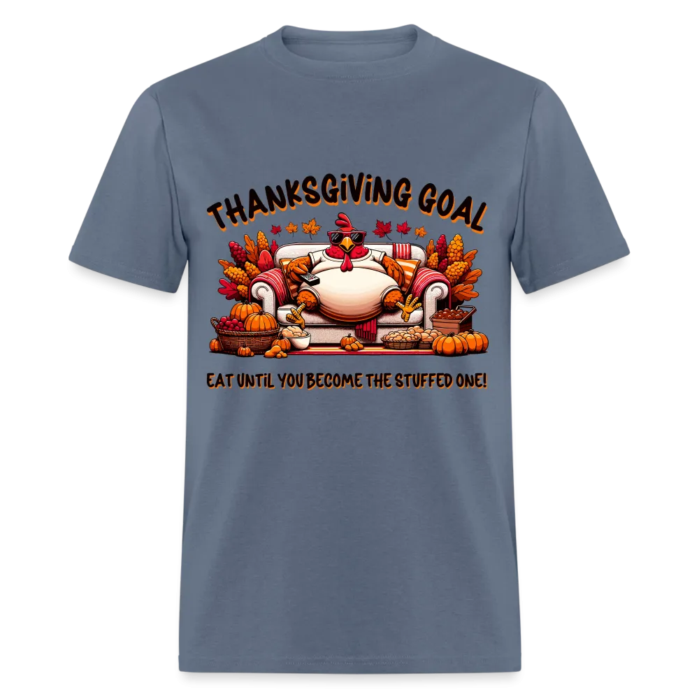 Thanksgiving Goal Stuff Turkey on Couch T-Shirt