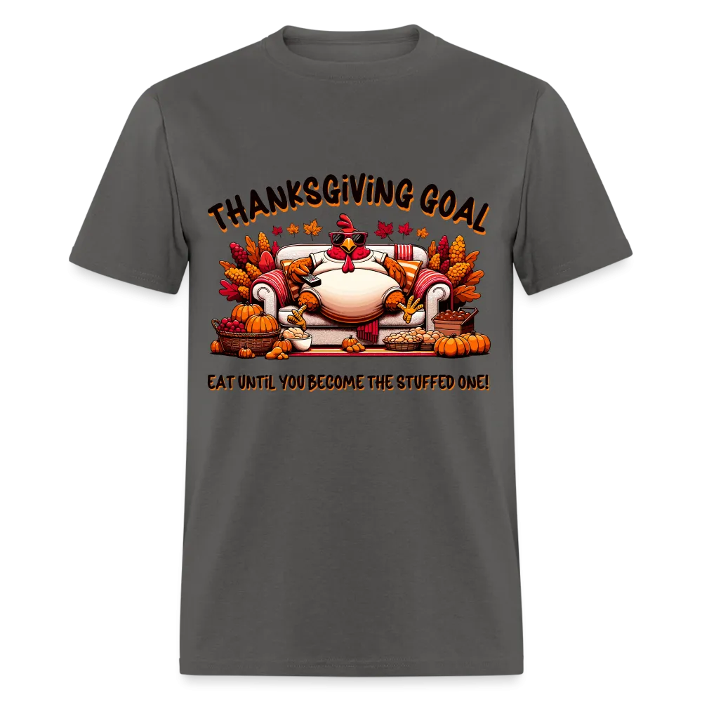 Thanksgiving Goal Stuff Turkey on Couch T-Shirt
