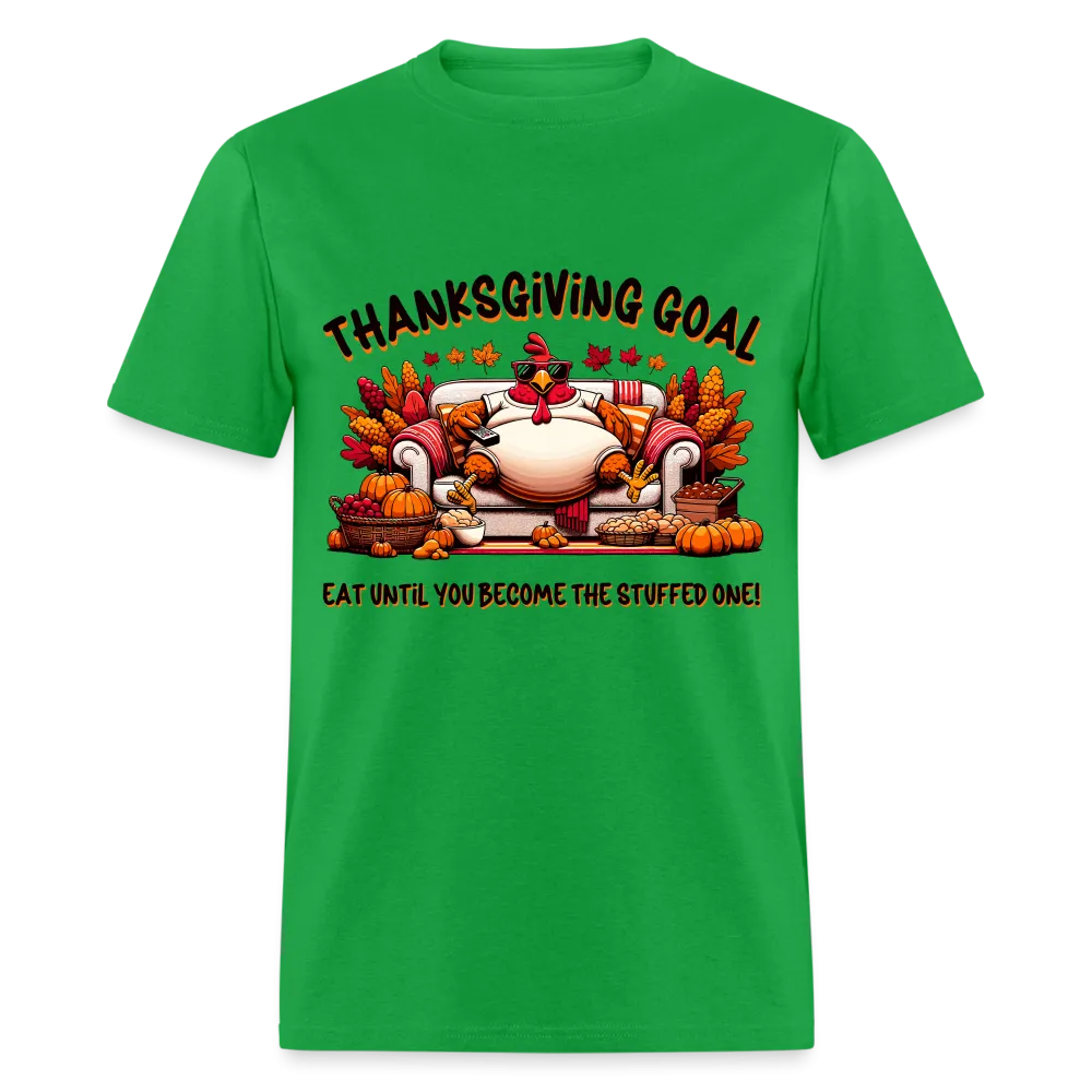 Thanksgiving Goal Stuff Turkey on Couch T-Shirt