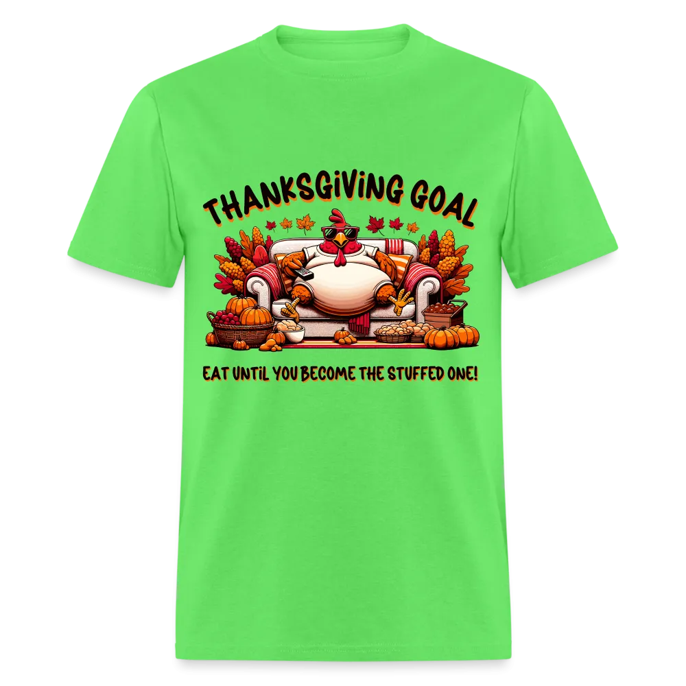Thanksgiving Goal Stuff Turkey on Couch T-Shirt