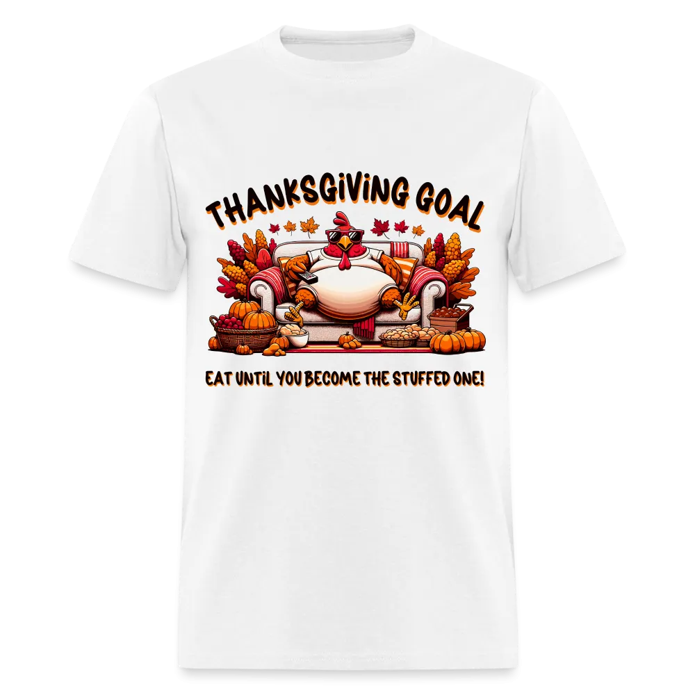 Thanksgiving Goal Stuff Turkey on Couch T-Shirt