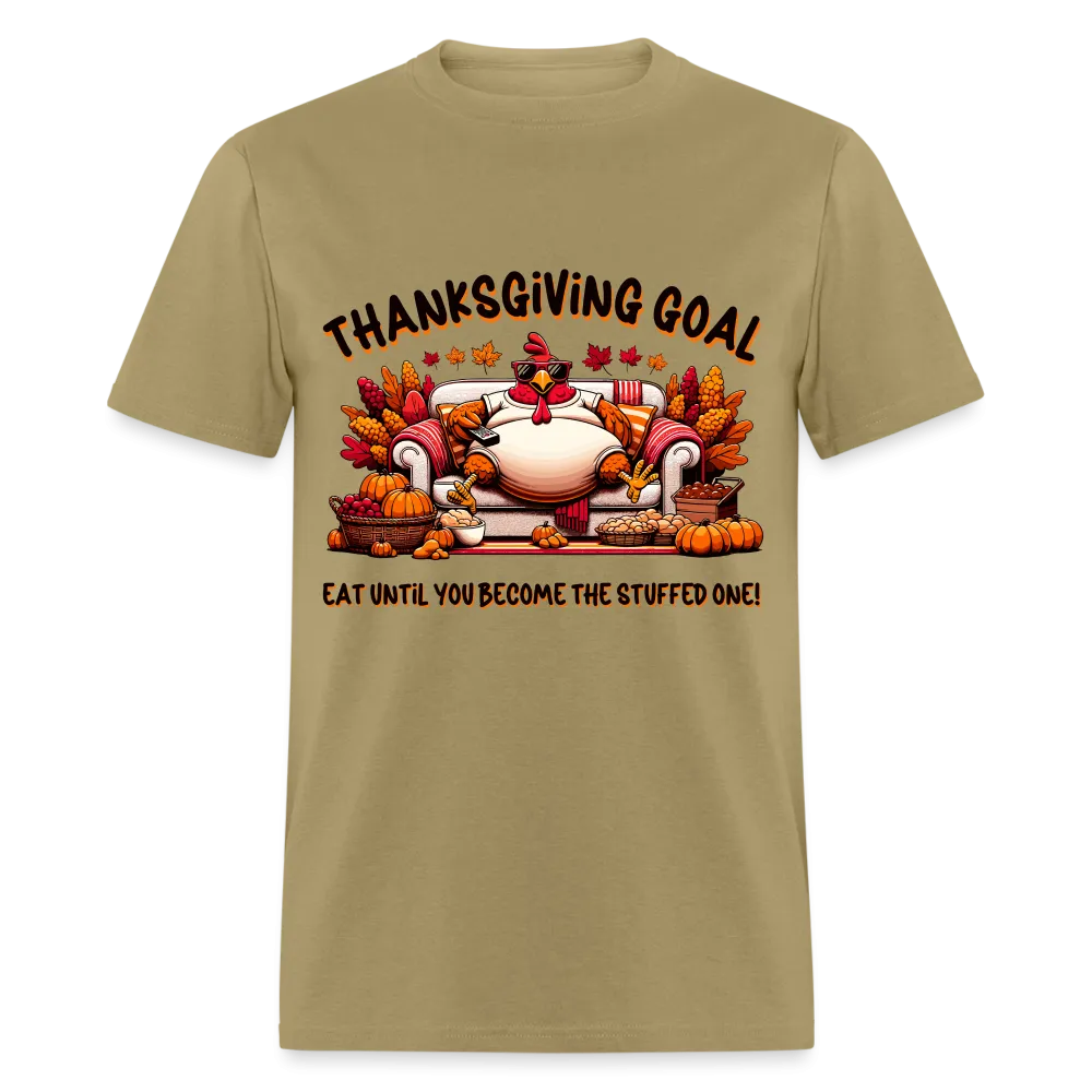 Thanksgiving Goal Stuff Turkey on Couch T-Shirt