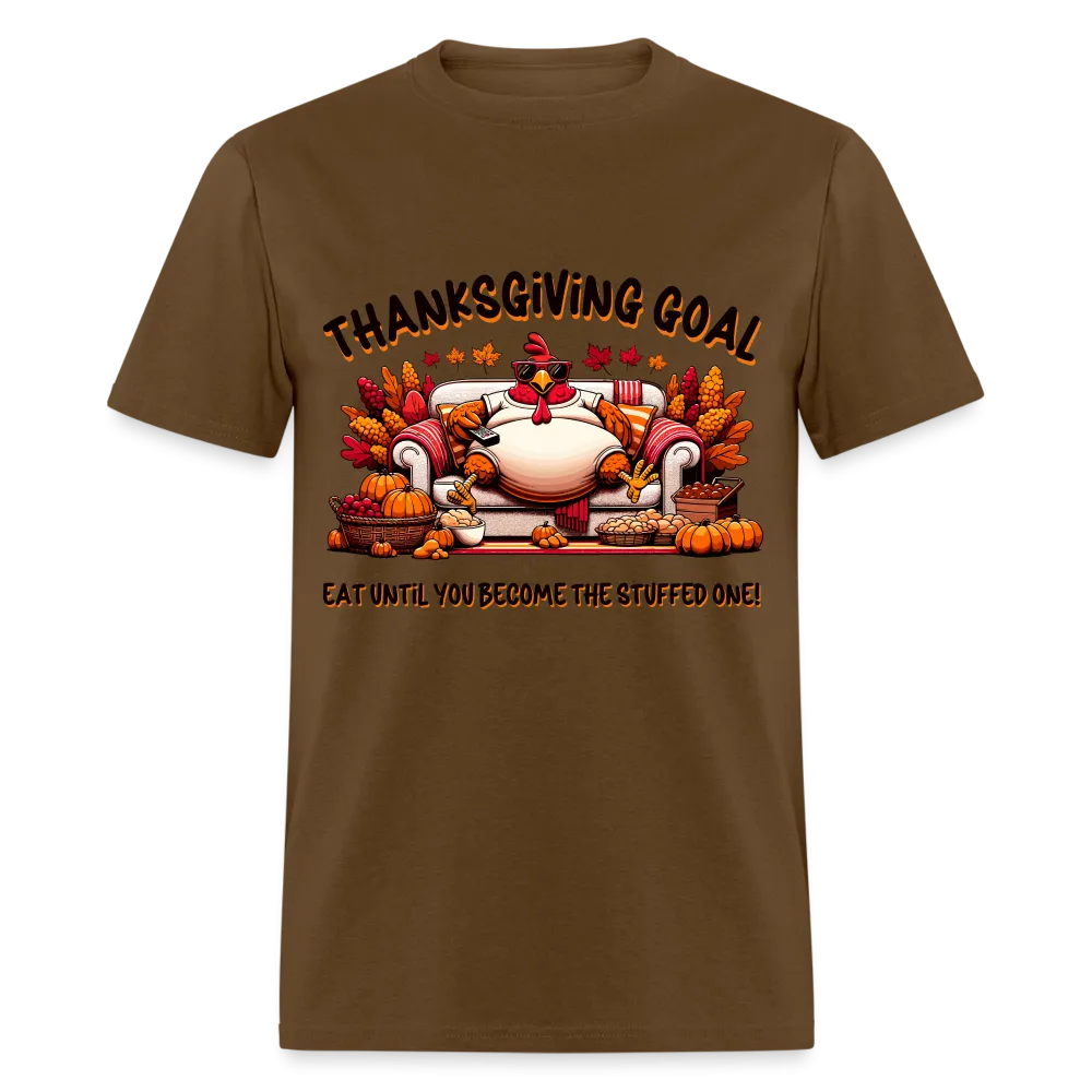 Thanksgiving Goal Stuff Turkey on Couch T-Shirt