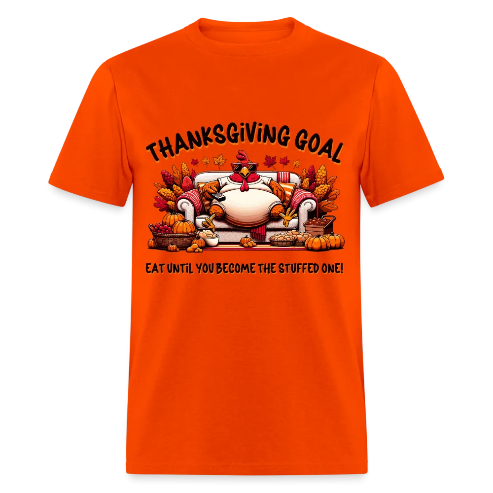 Thanksgiving Goal Stuff Turkey on Couch T-Shirt