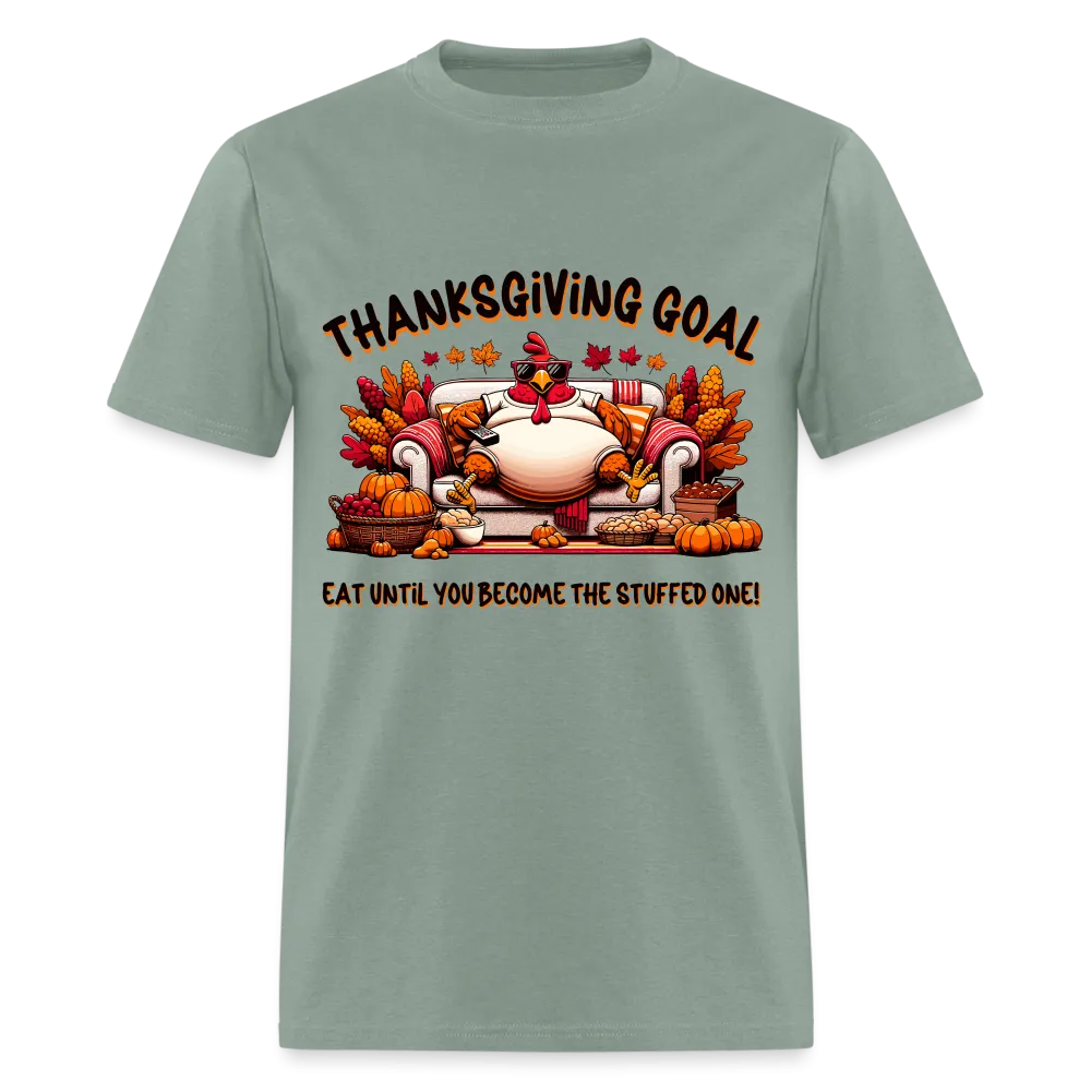 Thanksgiving Goal Stuff Turkey on Couch T-Shirt