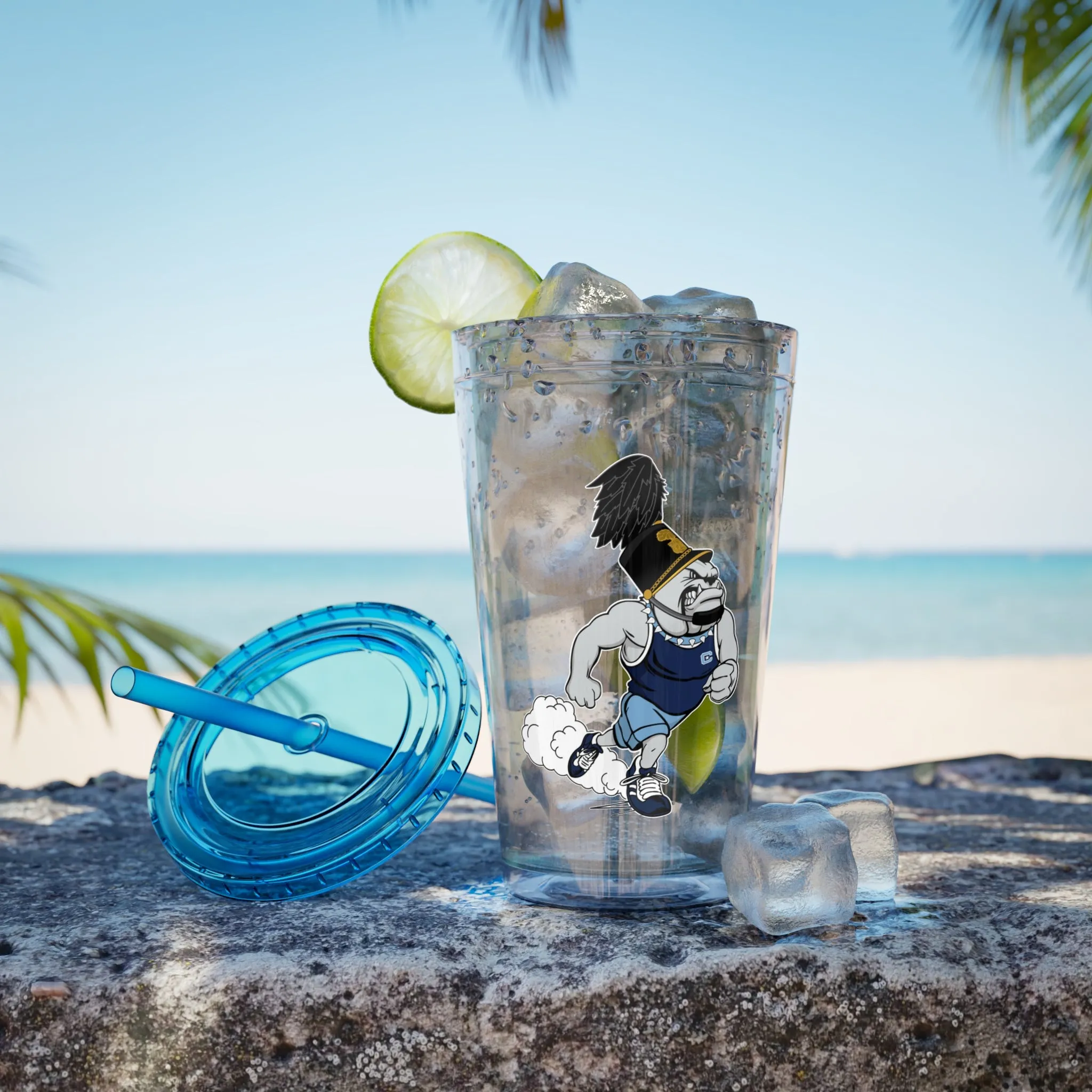 The Citadel, Running Spike, Sunsplash Tumbler with Straw, 16oz