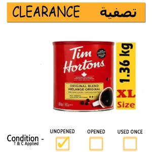 Tim Hortons Coffee, Original Blend,1.36kg 47.97 Ounces Extra Large. Medium Roast.---- clearance