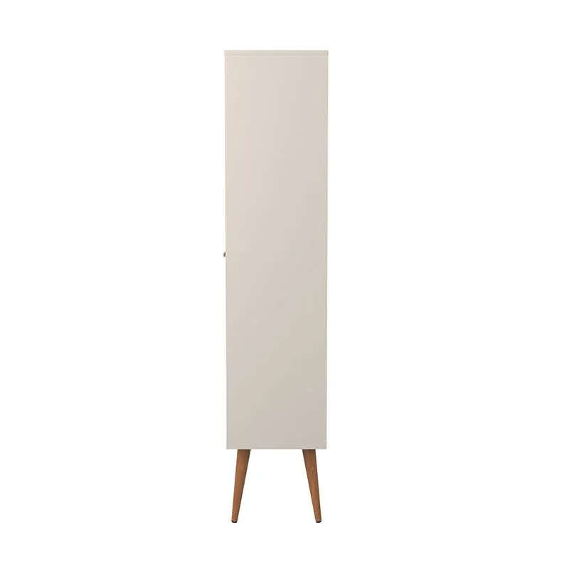 Utopia 10 Bottle Wine Rack China Storage Closet with 4 Shelves in Off White and Maple Cream