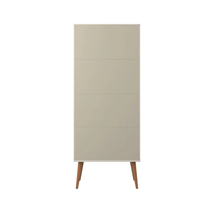 Utopia 10 Bottle Wine Rack China Storage Closet with 4 Shelves in Off White and Maple Cream