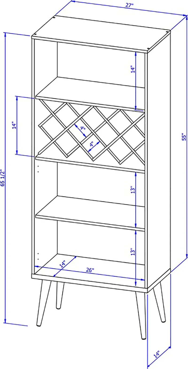 Utopia 10 Bottle Wine Rack China Storage Closet with 4 Shelves in Off White and Maple Cream