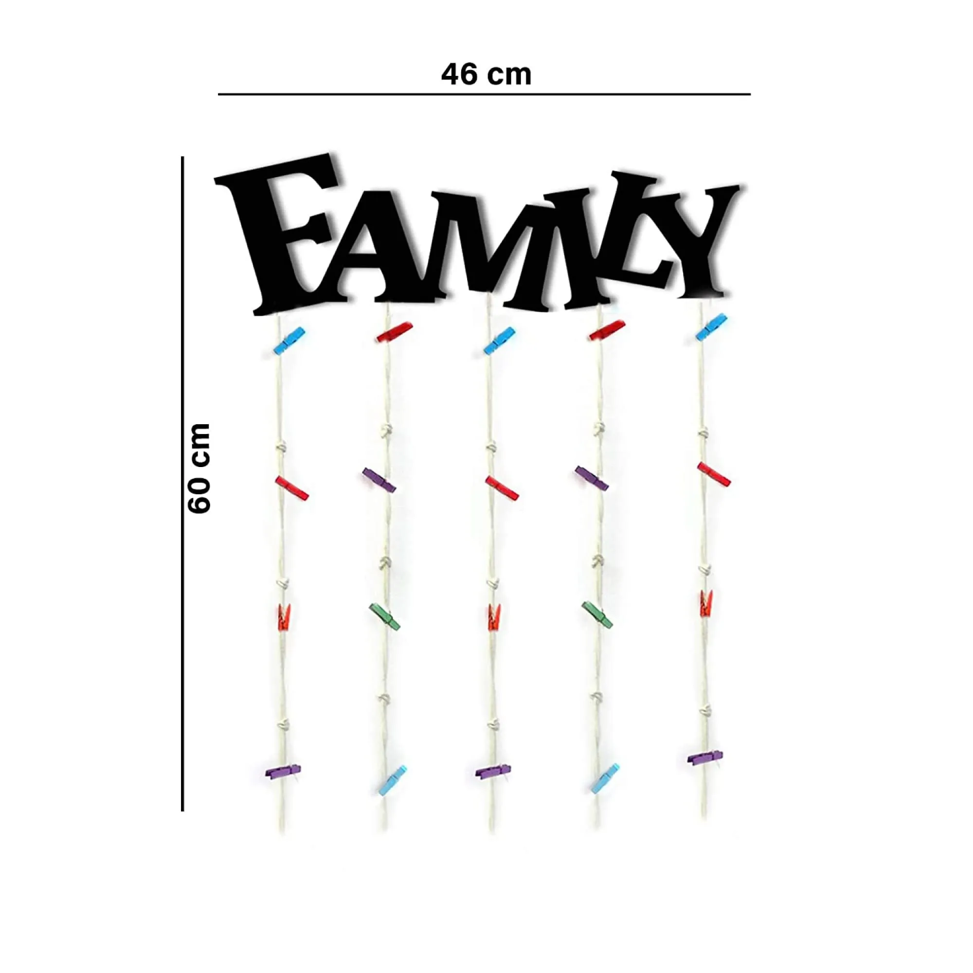 VAH FAMILY Hanging Photo Display Picture Frame Collage Picture Display Organizer with Wood Clips for Wall Decor Hanging Photos Prints and Artwork