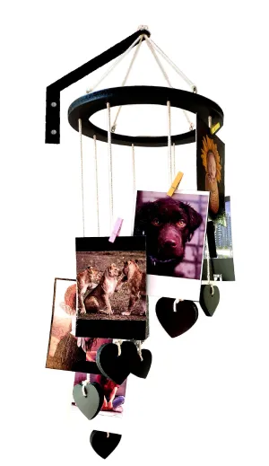 VAH- Kya Bat Hai !! Wooden Hanging Photo Display Picture Frame Collage Organizer with Clips (Black)