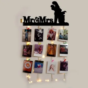 VAH Mr and Mrs photo wall hanging, hanging photo frames for wall decoration, moments wall hanging, photos hanging for wall decoration, photo frames for wall decoration with light.
