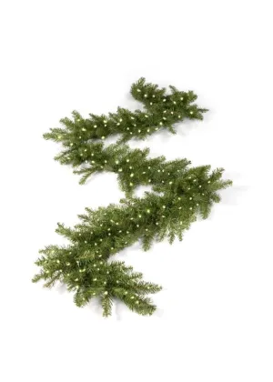 versatile 9ft Pre-lit Artificial Christmas Garland with Lights Plug Operated, Yorkshire Fir Xmas Garland with Lights